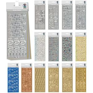 Ursus 59260008 - Creatieve Stickerset Jongen, set met 15 verschillende gekleurde stickervellen, zelfklevend, gemakkelijk te verwijderen, geschikt voor het maken van kaarten