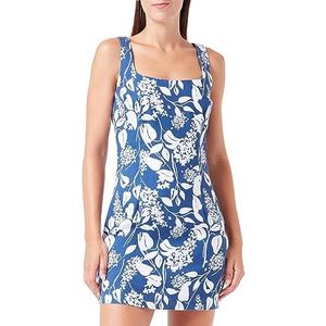 United Colors of Benetton Jurk 4O5XDV04Y, blauw met patroon 85Z, L dames, Blauw met patroon 85 Z, L