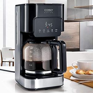 CASO Coffee Taste and Style Koffiezetapparaat met permanent filter, 1,5 l, optimale zettemperatuur 92-96 °C, druppelstop, geoptimaliseerde zetkop, roestvrij staal, 12 kopjes