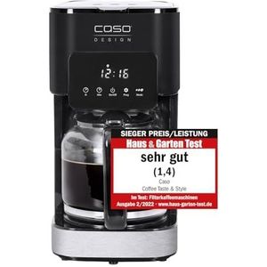 CASO Coffee Taste and Style Koffiezetapparaat met permanent filter, 1,5 l, optimale zettemperatuur 92-96 °C, druppelstop, geoptimaliseerde zetkop, roestvrij staal, 12 kopjes