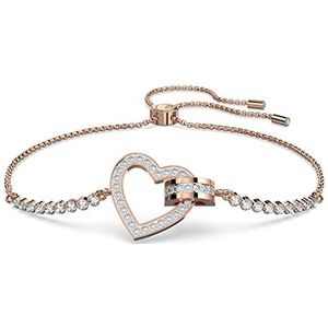 Swarovski Lovely armband, Hart, Wit, Roségoudkleurige toplaag