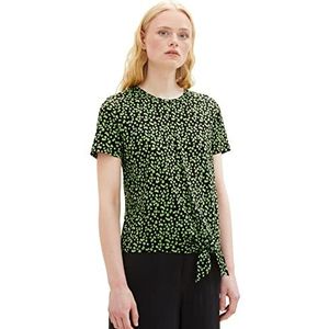 TOM TAILOR-denim Denim dames-T-shirt met patroon en knoopdetails