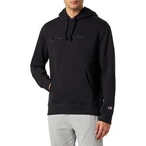 Champion Rochester 1919 Logo fleece sweatshirt met capuchon, zwart, XXL voor heren, zwart., XXL