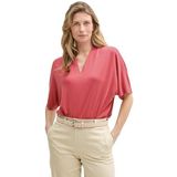 Shirt - Effen - V-hals - Halve Mouw - Losse Pasvorm - Jersey