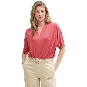 Shirt - Effen - V-hals - Halve Mouw - Losse Pasvorm - Jersey