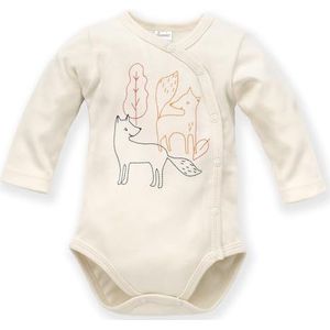 Pinokio Bodysuits voor babyjongens, lange mouwen, buttoned ondergoed, Ecru Fox, 62
