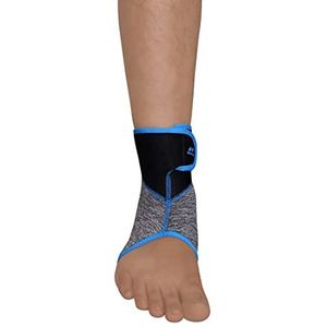NIVIA Orthopedic Slip-in Ankle Support (Grey/Black, Size - Medium) | Material - Neoprene/Polyester | Pain Relief, Gym, Sports, Exercise, Workout, Cycling