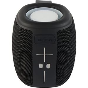 Intempo EE7409BLKSTKEU7 LED Fabric Speaker – Rechargeable Battery, Hands-Free Calling, Control Panel, Portable Carry Hook, Wireless Range up to 25m, LED Colour Changing Lights, up to 12 Hours Playtime