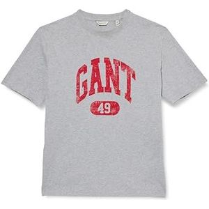 GANT Uniseks T-shirt voor kinderen, lichtgrijs gem., 176