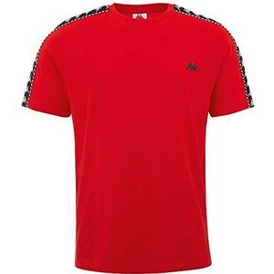 Kappa Ilyas heren T-shirt met logoband, maat: XL, kleuren: Fiery Red