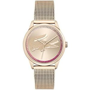 Lacoste Vrouwen analoog quartz horloge met roestvrij stalen band 2001261, Lichtanjer Goud