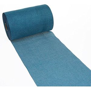 Tafelloper Shabby Chic in linnen look 20cm - turquoise - 25m - 69-200-25-20