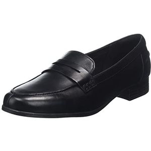 Clarks Hamble Shine Loafers voor dames, Zwart leder, 37.5 EU