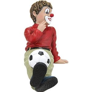 Gilde clown deco figuur baljongen - geluksbrenger talismann mutmacher - voetbal - decoratie binnenberiech - handgemaakt - hoogte 12 cm