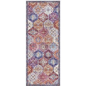 Elle Decor Design tapijt loper oosterse Kashmir Ghom (80 x 150 cm, 100% polyester, geschikt voor vloerverwarming, robuust, eenvoudige reiniging), meerkleurig