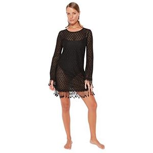 Trendyol Dames Bodycon getailleerde gebreide jurk, zwart, M, Zwart, M