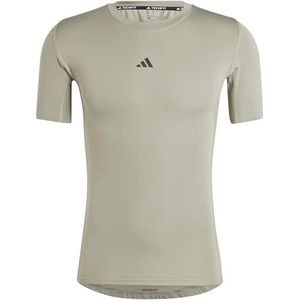 adidas Heren TECHFIT COMPRESSION TRAINING T-SHIRT, silver pebble, XXL