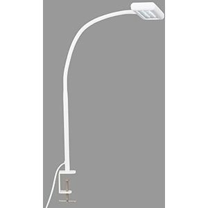 BRILONER - LED-klemlamp, daglichtklemlamp, bureaulamp incl. snoerschakelaar, draai- en kantelbaar, bureaulamp 7,5 Watt, 800 Lumen, wit, 805x230x40mm (LxBxH)
