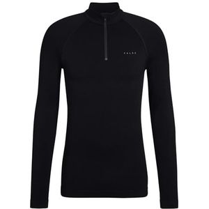 FALKE - Maximum Warm High Zip Neck - T-shirt - Zwart - Lange Mouwen - Technisch