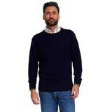 JACK PYKE - Gebreide trui met ronde hals - 100% lamswol - marineblauw - S