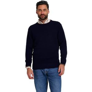 JACK PYKE - Gebreide trui met ronde hals - 100% lamswol - marineblauw - L