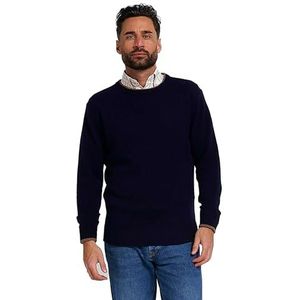 JACK PYKE - Gebreide trui met ronde hals - 100% lamswol - marineblauw - S