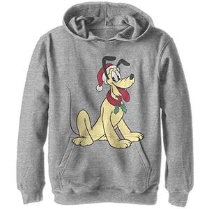 Disney Characters Pluto Hat Boy's Hooded Pullover Fleece, Athletic Heather, Small, Athletic Heather, S