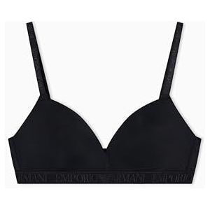 EMPORIO ARMANI Gewatteerde driehoekige beha voor dames, Zwart, XL