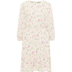 EMBELL Midi-jurk voor dames met bloemenprint, Wit meerkleurig, XL