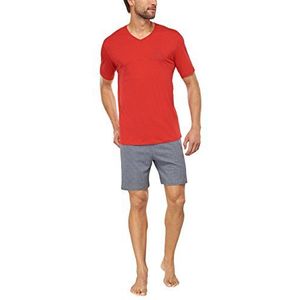 Schiesser Herenpak korte tweedelige pyjama, rood (500), 56