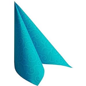 Papstar, 50 servetten ""Royal Collection"" 1/4-vouw 40 cm x 40 cm turquoise ""Casali"", 84887