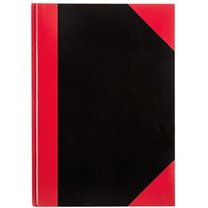 Idena 10147 - Notitieboek DIN A5, 96 vel, 70 g/m², vierkant, harde kaft, rood/zwart, 1 st.
