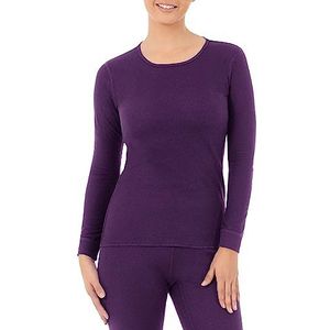 Fruit of the Loom Micro Wafel Thermal Crew Top Pyjama voor dames, Violet, S