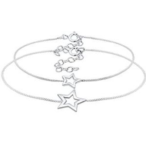 Elli Armband set moeder kind ster astro cut out 925 zilver, 160, Zilver, Zonder