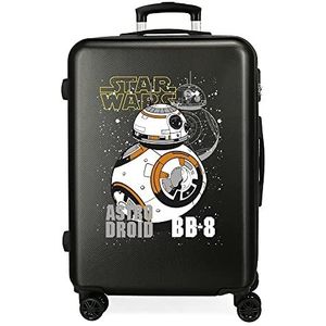 Star Wars Droids Middelgrote koffer, zwart, 48 x 68 x 26 cm, ABS, zijdelingse cijfercombinatieslot 70 3 kg, 4 dubbele wielen