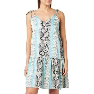 threezy Dames mini-jurk met slangenprint 19323118-TH01, blauw meerkleurig, M, Mini-jurk met slangenprint, M