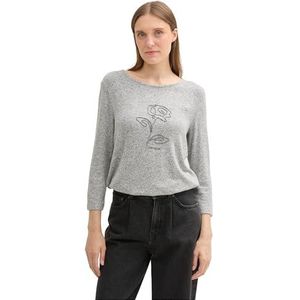 TOM TAILOR T-shirt voor dames, 21373 - Medium Silver Grey Melange, XL