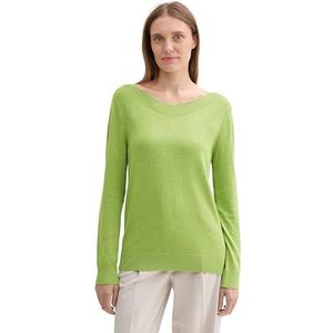 Pullovers - Pea Green Melange - Met Ribboorden - Zonder Capuchon