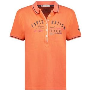 Geographical Norway kerria Lady Klassiek damespoloshirt, katoen, korte mouwen, casual, knoopsluiting, casual, top, regular klassiek, lente, zomer (koraal S), Koraal, S