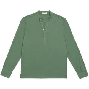 GIANNI LUPO Heren T-Shirt Serafin hals Lange Mouw GL1055F-S24, Groen, S