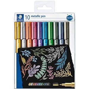 STAEDTLER 8323 TB10 Design Journey Metallic Pen, diverse kleuren, 1-2 mm lijnbreedte (portemonnee van 10)