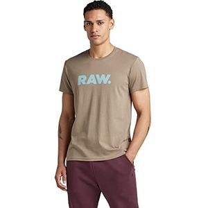 G-STAR RAW Heren Holorn T-shirt, beige/kaki (Dk Lever 336-b416), XS