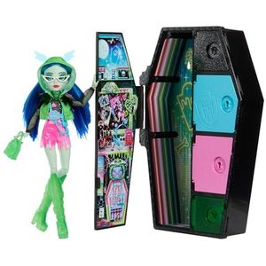 Monster High Pop en Modeset, Ghoulia Yelps Pop, Skulltimate Secrets: Neon Gruwelen, verkleedkluis met meer dan 19 verrassingen, HNF81