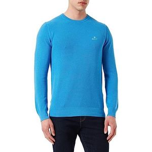 GANT Pullover met lange mouwen ronde hals logo borduurwerk rookblauw, Day Blauw, L