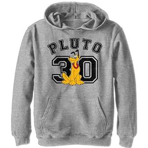 Disney Characters Pluto Collegiate Boy's Hooded Pullover Fleece, Athletic Heather, Small, Athletic Heather, S