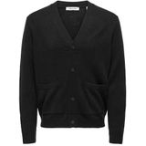 Onsmajor - Gebreid Vest - V-Hals - Lange Mouwen - Halve Knoopsluiting - Relaxed Fit