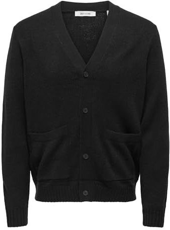 Onsmajor - Gebreid Vest - V-Hals - Lange Mouwen - Halve Knoopsluiting - Relaxed Fit