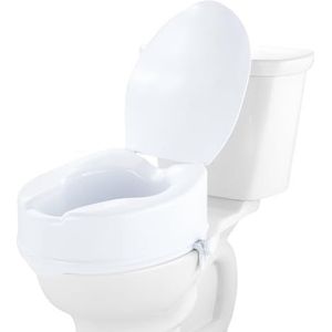 VEVOR Verhoogde toiletbril, 12,7 cm hoogte verhoogd, 300 lbs gewichtscapaciteit, universele toiletbrilverhoger, schroefstangvergrendeling, met wc-bril, voor ouderen, handicap, patiënt, zwanger,