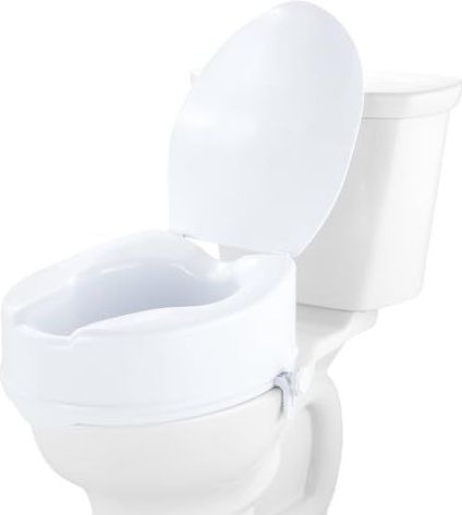 VEVOR Verhoogde toiletbril, 12,7 cm hoogte verhoogd, 300 lbs gewichtscapaciteit, universele toiletbrilverhoger, schroefstangvergrendeling, met wc-bril, voor ouderen, handicap, patiënt, zwanger,