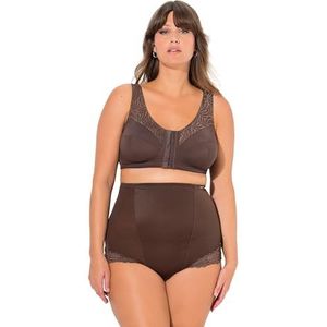 Ulla Popken Dames ontlastingsbeha Kelly, zonder beugel, voorsluiting, C-D beha, donkerbruin, 120, donkerbruin, 120